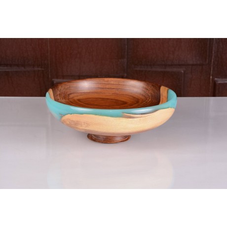 35 cm Fruit Display Plate - Asursis Wood With Epoxy